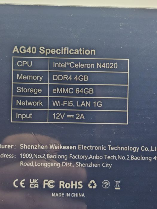 Mini PC BOSGAME AG40 cu Windows 10 Pro, procesor Intel Celeron ...