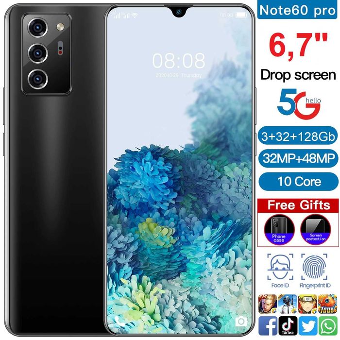2 шт. Мобильных телефонов Note 60 pro 6.7"  2SIM+SD, Android