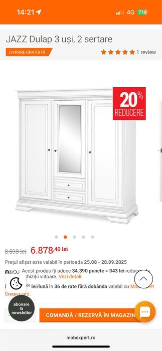 Mobila Mobexpert Jazz living si dormitor la jumatate de pret !
