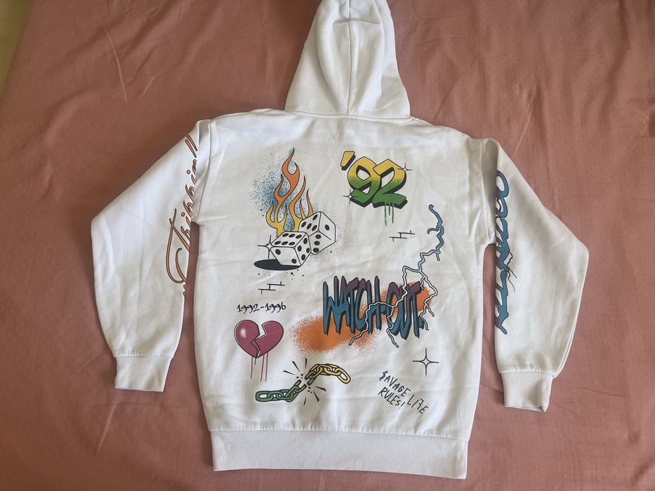 Hanorac alb cu desene