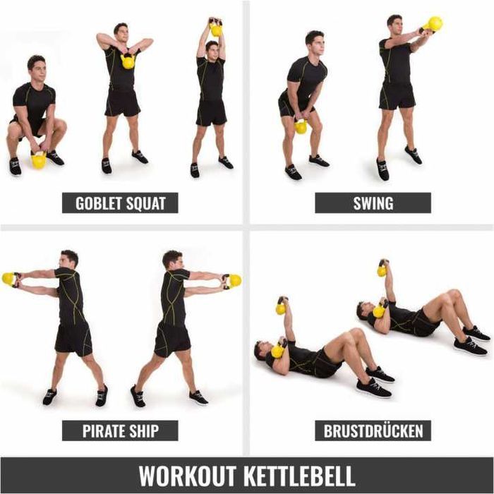 Kettlebell Stylish umplut cu ciment 2-20kg