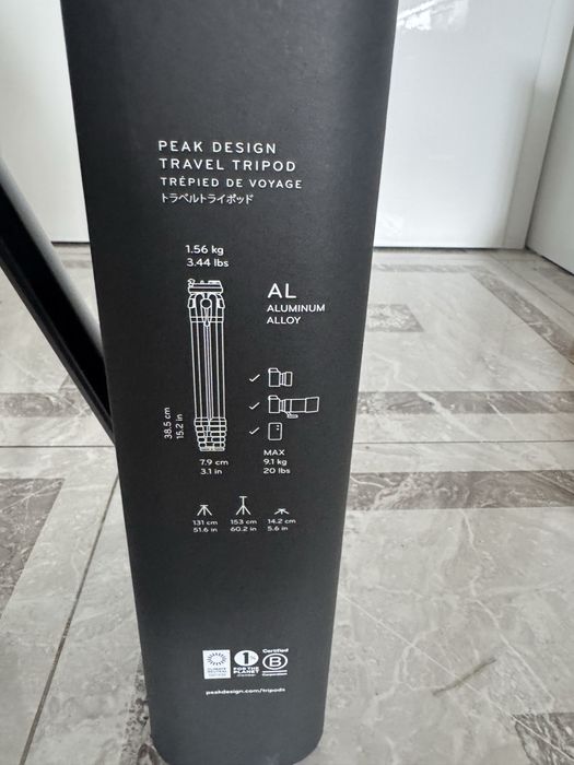 Peak Design Travel Tripod Trepied Foto Compact din Aluminiu