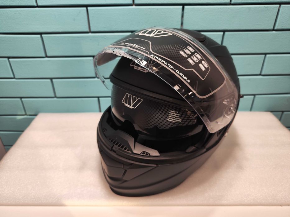 Мотористка каска MY 935, модулна, двойно стъкло, ECE 22.06 BLACK XL N1