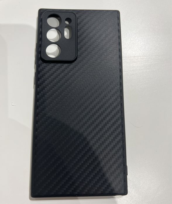 Husa Samsung Note 20 Ultra Slim 0,1MM Silicon Neagra Kevlar Look
