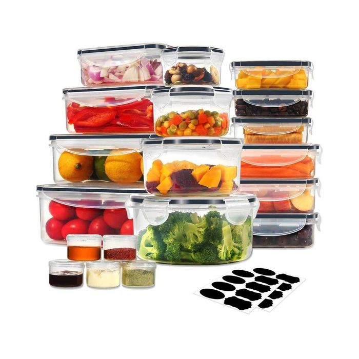 YASHE Сет 38 бр. кутии за съхранение на храна – 100% херметични, BPA-free