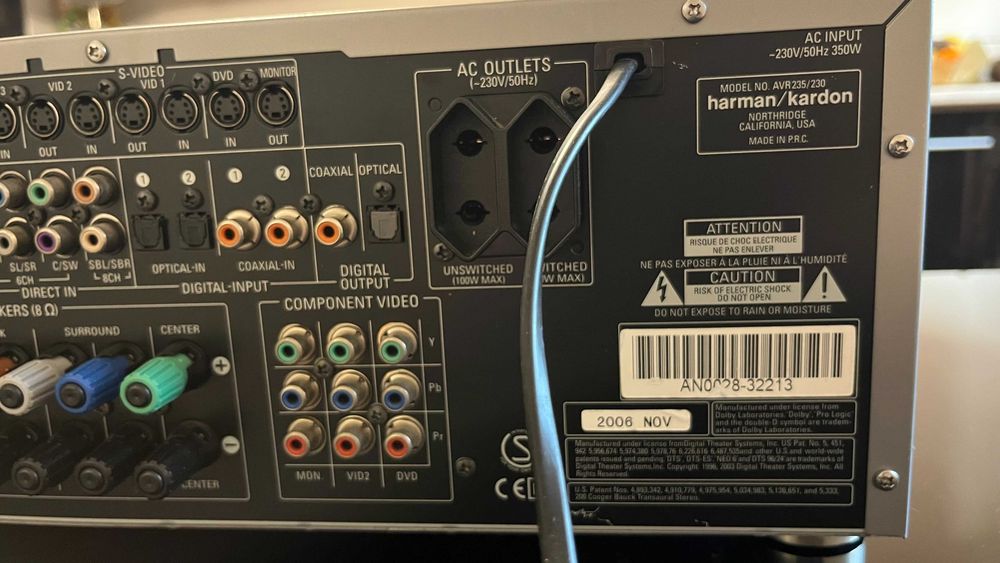 Harman Kardon AVR 235 reciver, logic 7, DTS, dolby digital