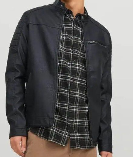 Jack & Jones Jachetă de piele pentru bărbați Rocky