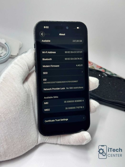 iPhone 14 Pro, 256GB, Black, 100% батерия, КАТО НОВ, ГАРАНЦИЯ!