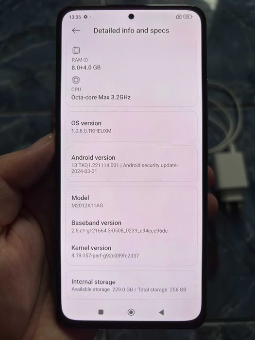 Xiaomi POCO F3, син цвят, 8gb ram/ 256GB памет