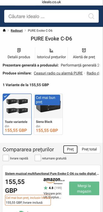 Radio CD digital premium Pure Evoke c-d6 nou