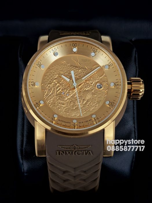 INVICTA Yakuza Gold/Brown automatic 48 mm, Инвикта нов ръчен часовник