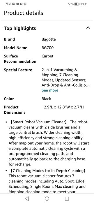 Прахусмукачка робот Bagote BG 700