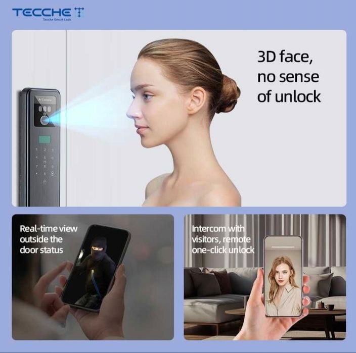Aqlli qulf Smart Lock Умный замок TECCHE Model: Q7S (Face ID)