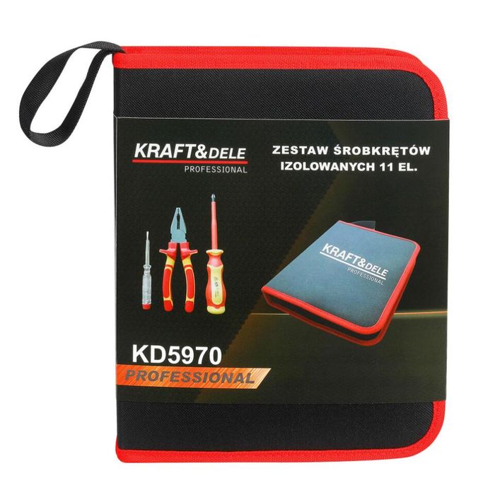 Set scule izolate pentru electricieni, trusa 11 piese, Kraft