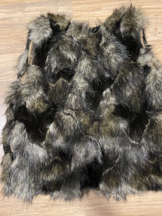 Кожен елек с дълъг косъм НОВ