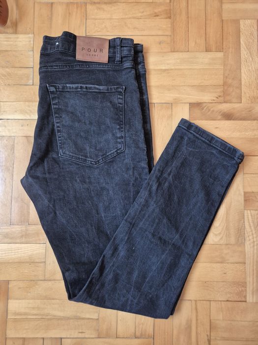 Blugi Premium Pour Homme, Denim Stretch, Negru, Bărbați - 36/32