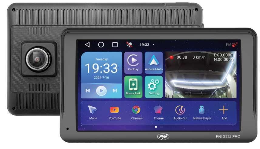 GPS cu DVR PNI S932 PRO ecran 7 inch, memorie 32 GB, 2GB ram