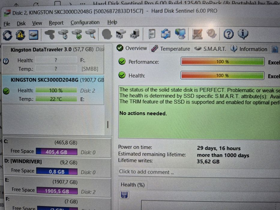 SSD 2TB 1TB NVMe Kingston