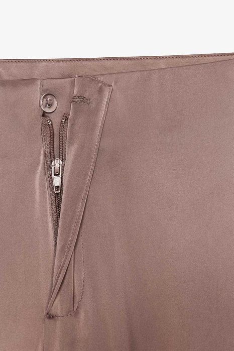 Сатенени разкроени панталони Zara размер L