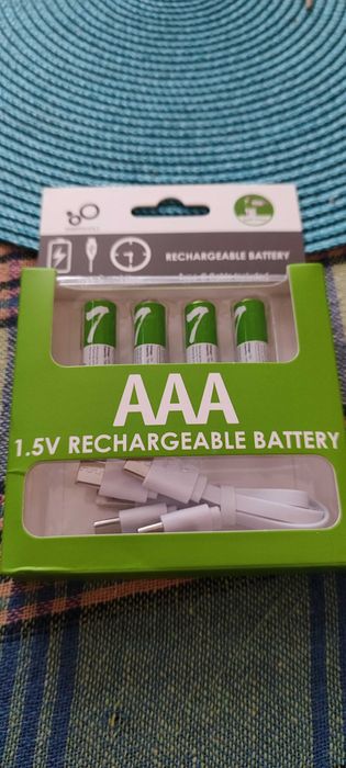 Акумулаторни li-On презареждащи се ААА Usb C батерии + Кабел.