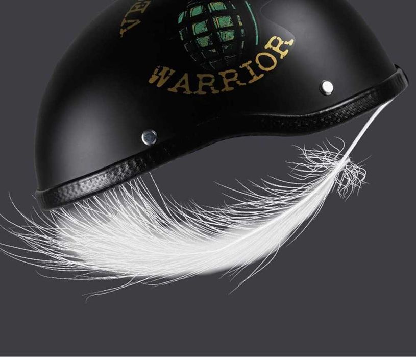 Ретро каска за Мотор тип канче - Черен Мат