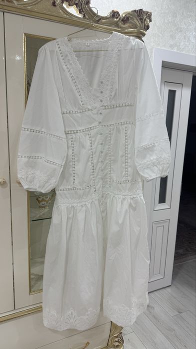 Одежда платье белое сарафан на лето на С размер