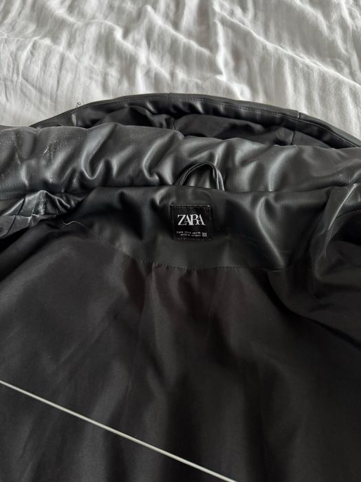 Кожено бомбър зимно яке дамско S