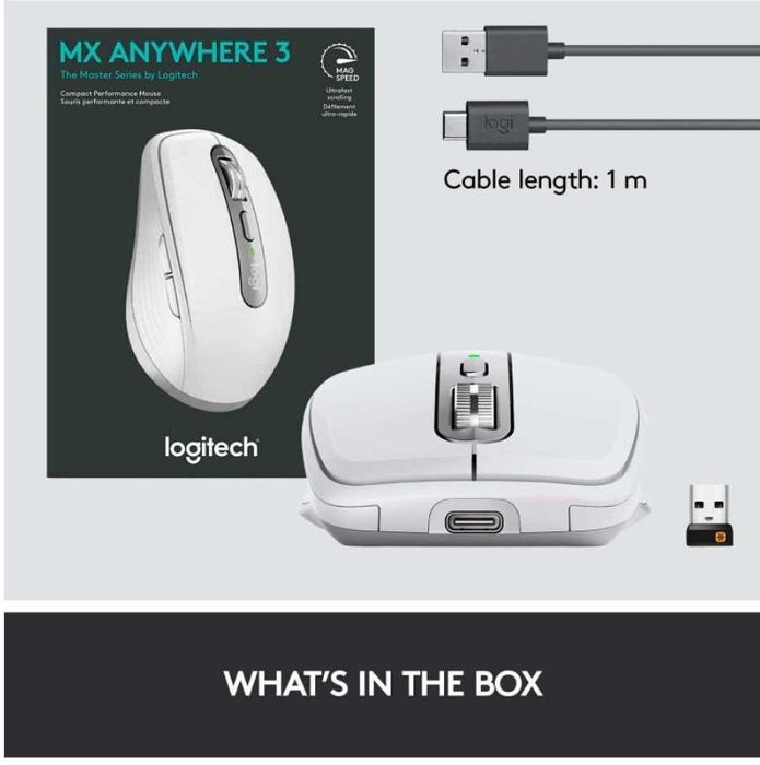 НОВО!!!  Мишка Logitech - MX Anywhere 3S, оптична, безжична, graphite