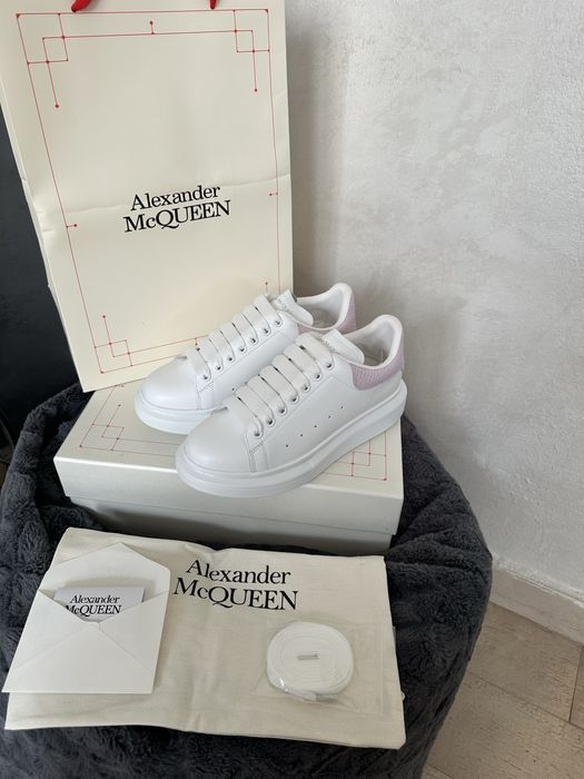 Alexander McQueen Oversized White Light Pink Powder