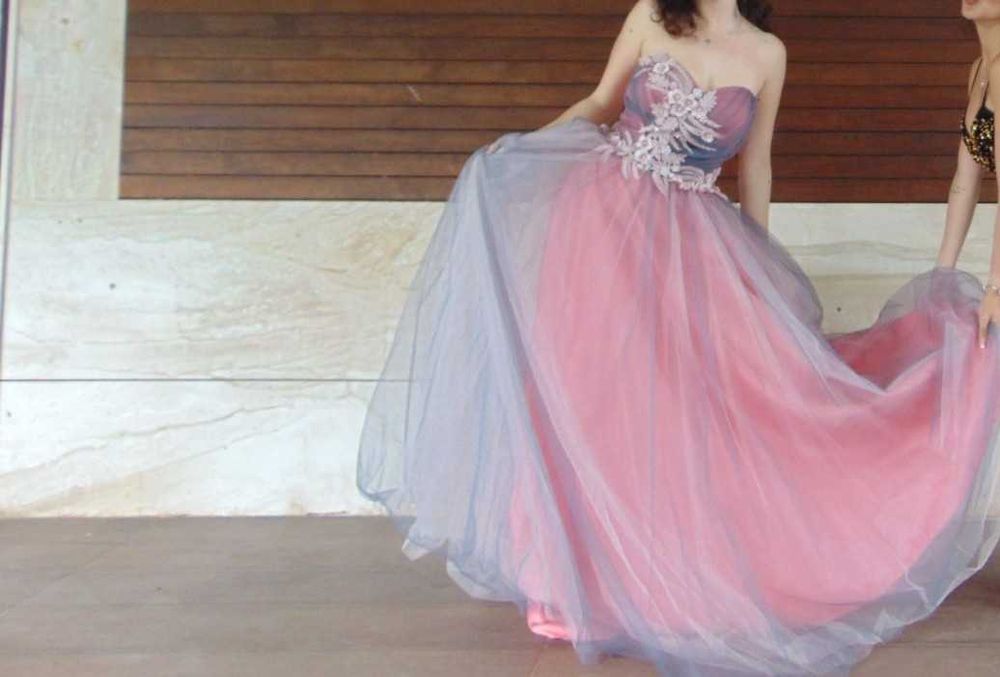 Бална рокля, розово/ лилава