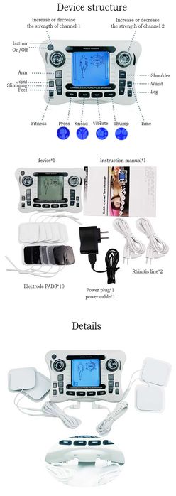 Aparat masaj, EMS TENS, 20 nivele stimulare elctrica, nervi muschi