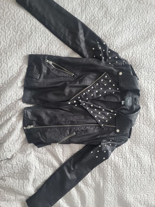 Geaca cu tinte de piele ecologica marime S