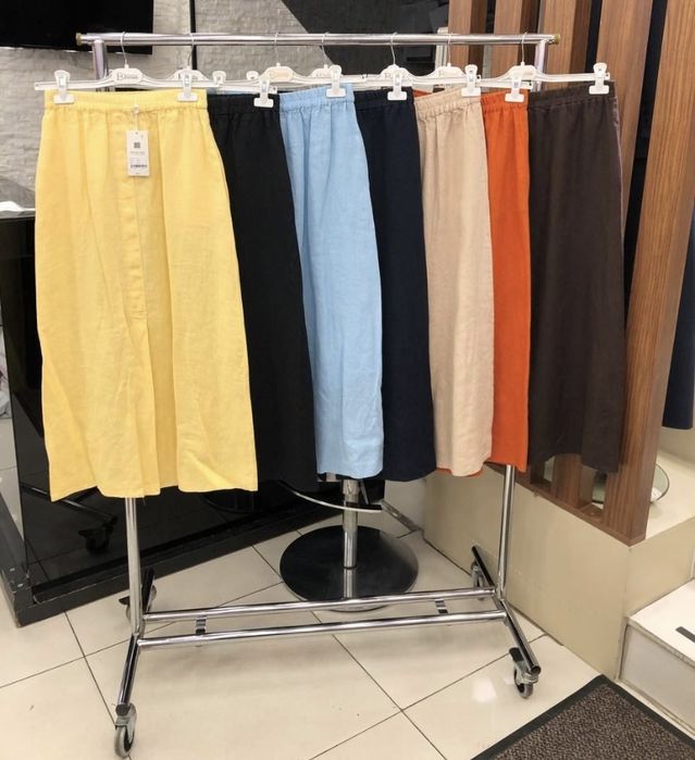 Юбка лен eq moda шоколад