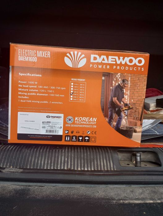 Бъркалка за строителни смеси DAEWOO DAEM1600, 1600 W