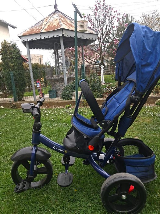 Tricicletă pentru copii, model tip cărucior (3 în 1), foarte practică