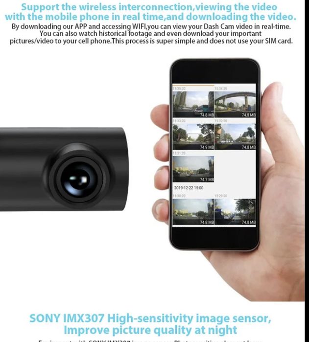 Camera Auto Dash Cam Midrive 1S, 1080P, Wi-Fi