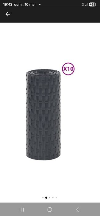Set paravane pentru balcon  10 buc., antracit, 255x19 cm, poliratan 3.63 kg