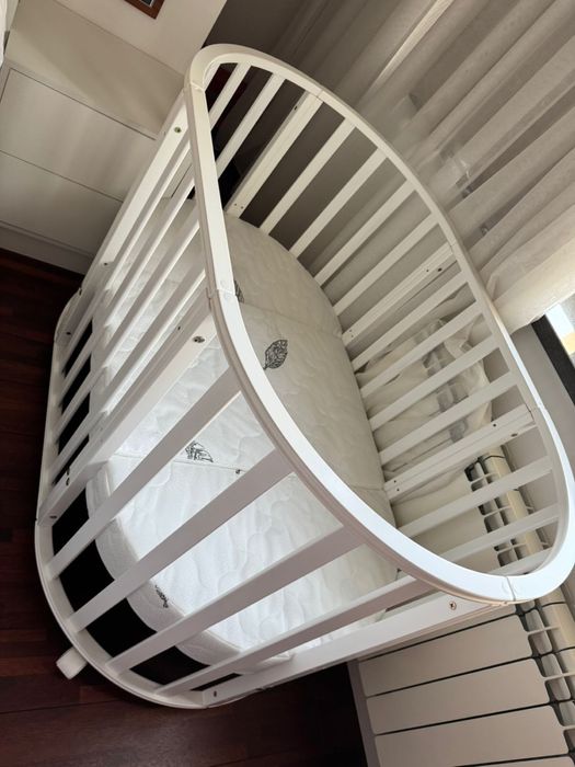 Манеж детский белый, деревянный