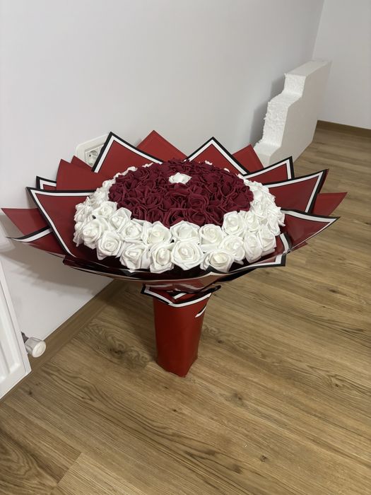 Buchet trandafiri spuma(101)