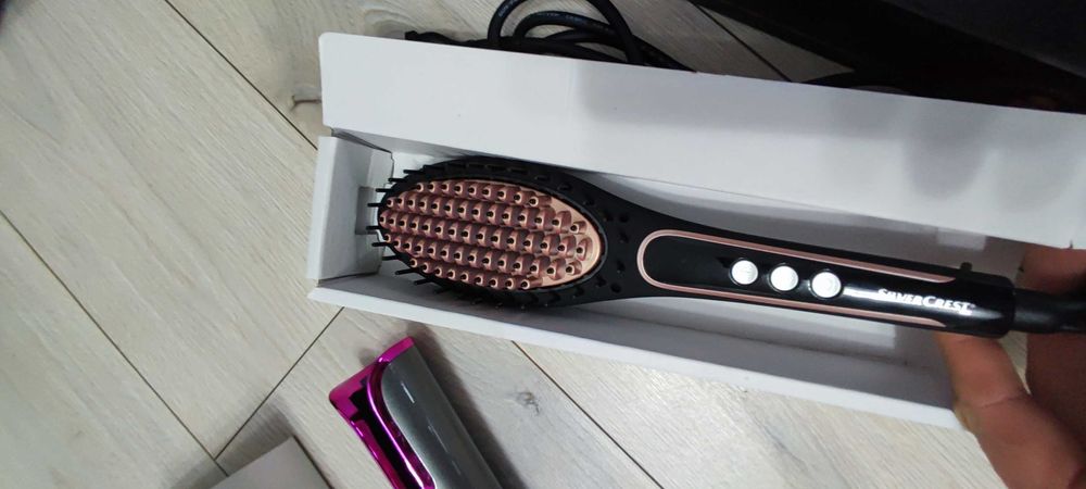 Set Ondulator fara fir NOU + Perie de indreptat electrica nefolosita