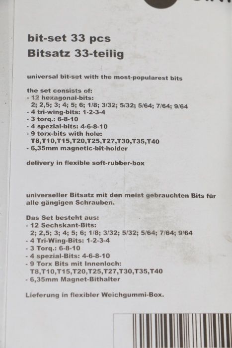комплект битове, накрайници 33 бр.,  Германия
