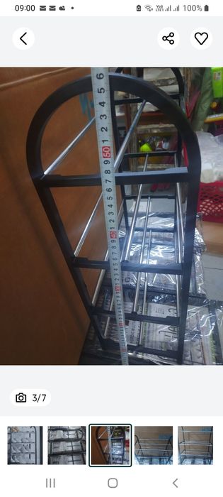 Raft pantofi cu 4 polite, metalic, dimensiuni în poze