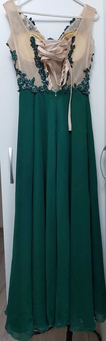 Официална зелена рокля