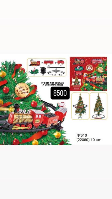 Игрушечный поезд на елку