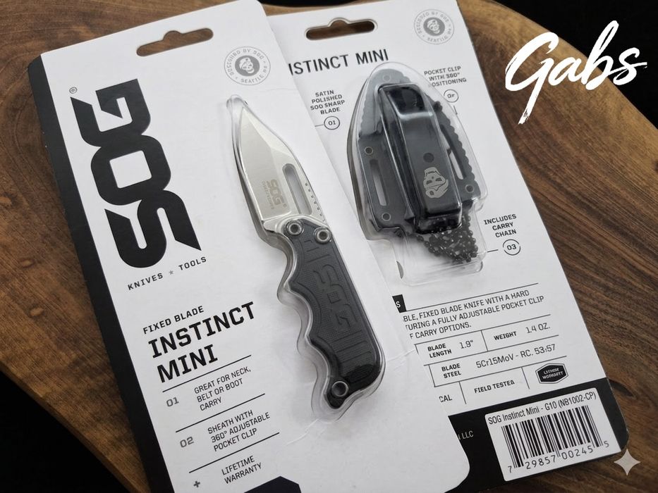 Малък тактически нож SOG Instinct Mini, неръждаема стомана 5CR15MOV, текстурирана G10 дръжка