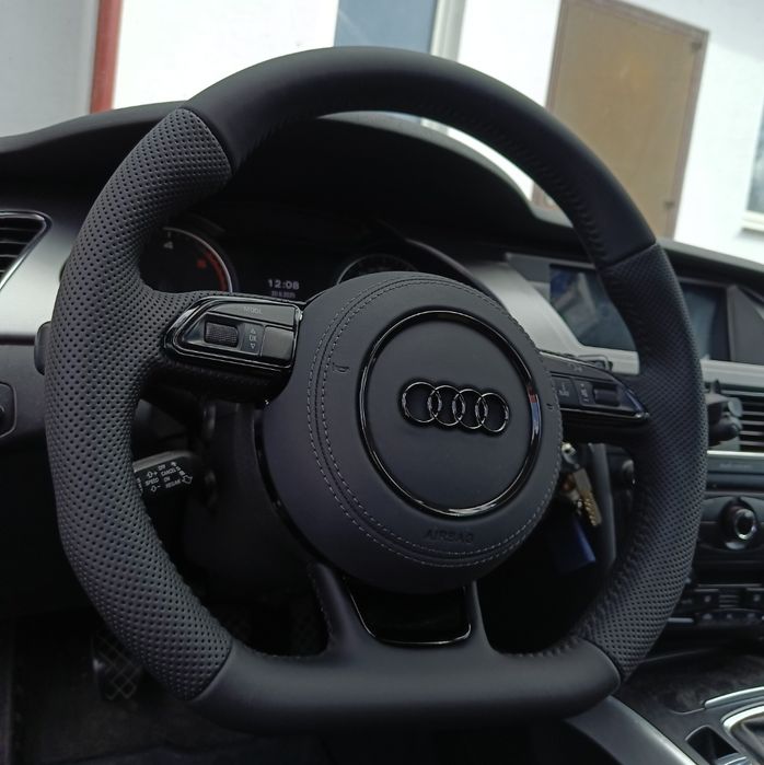 Volan teșit cu airbag îmbrăcat în piele audi  a1, a3, a4 a5 a6 a7 a8