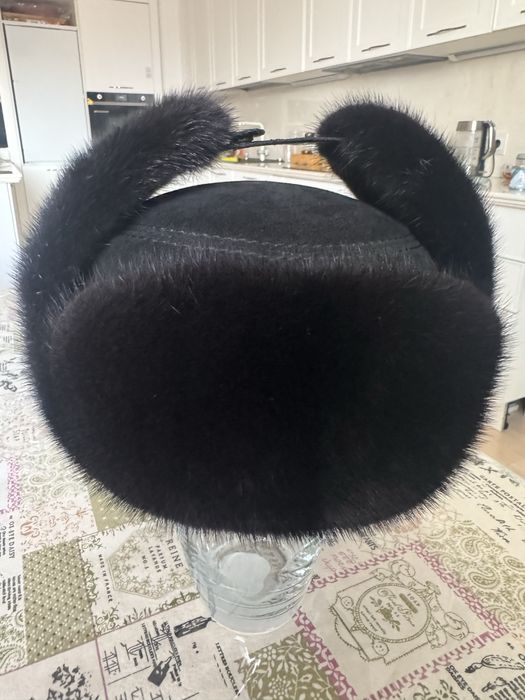 Шапка ушанка норковая