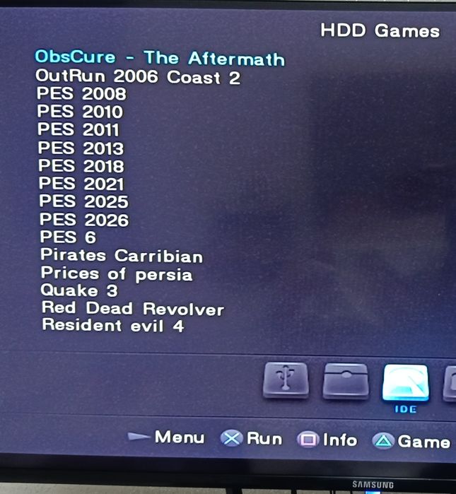 Ps2 fat hdd 250 gb 90 ta o'yin