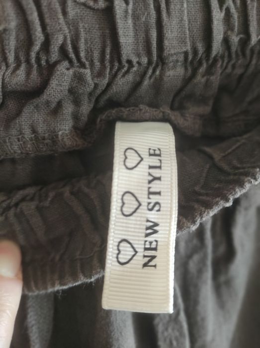 Дамски панталон ленен кафяв