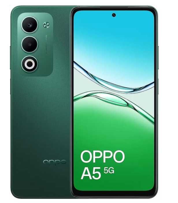 Мобилен телефон OPPO A5, 4GB RAM, 128GB, 5G Черен/Зелен